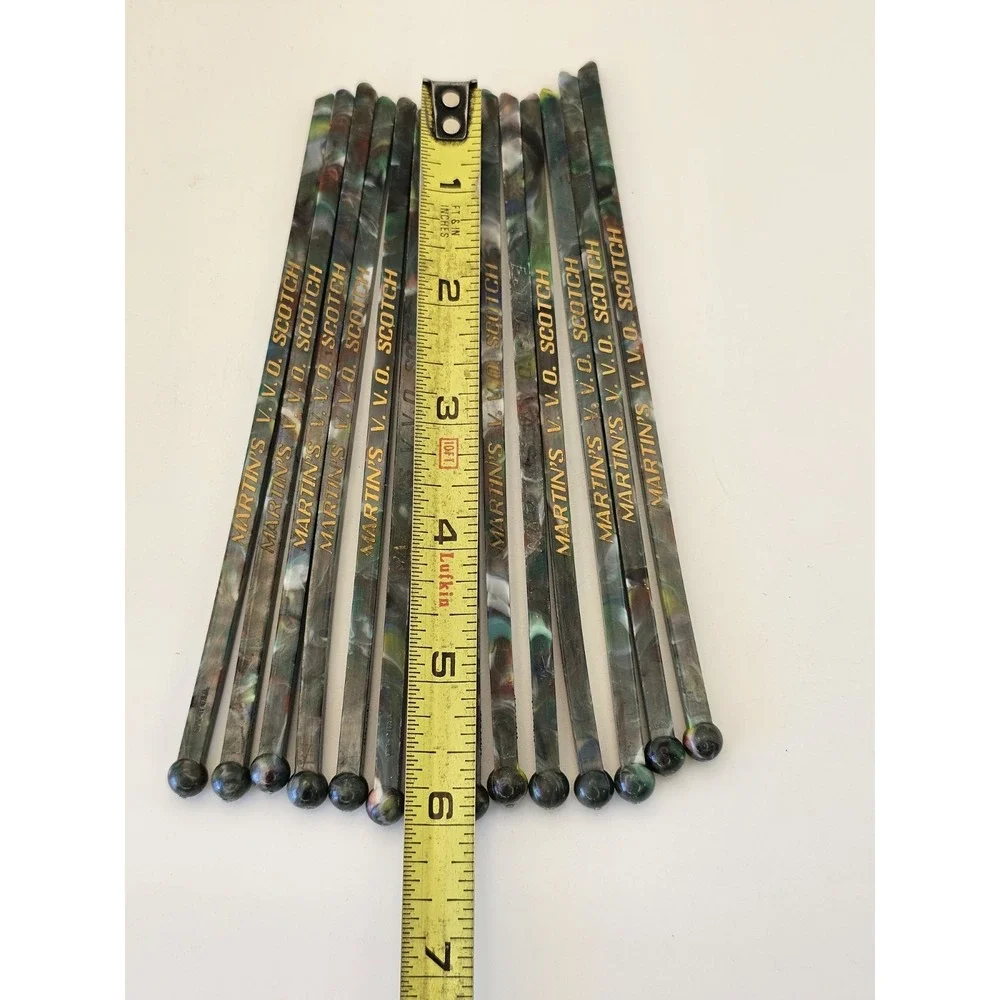 Vtg Lot Of 14‎ Martin's V.V.O. Scotch Stir Sticks MCM Barware Marbled Multicolor